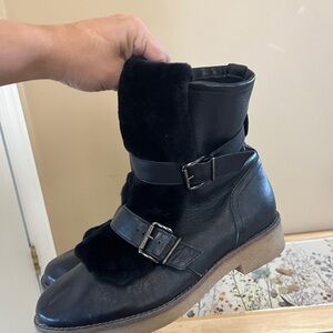 Stylish Black Leather Women's Boots